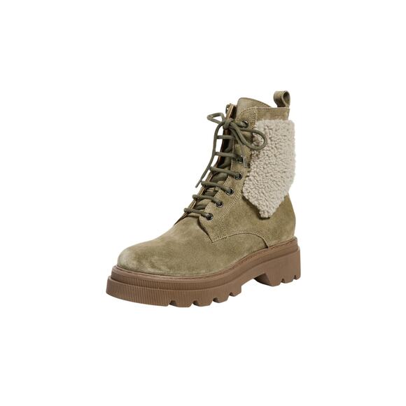 Voile Blanche Shoes - Voile Blanche Shearling Lined Olive Green Cleofe Boots Size 11 US / 41 EU